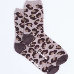 MONROW Leopard Calf Socks ICEDCOFFEE Online
